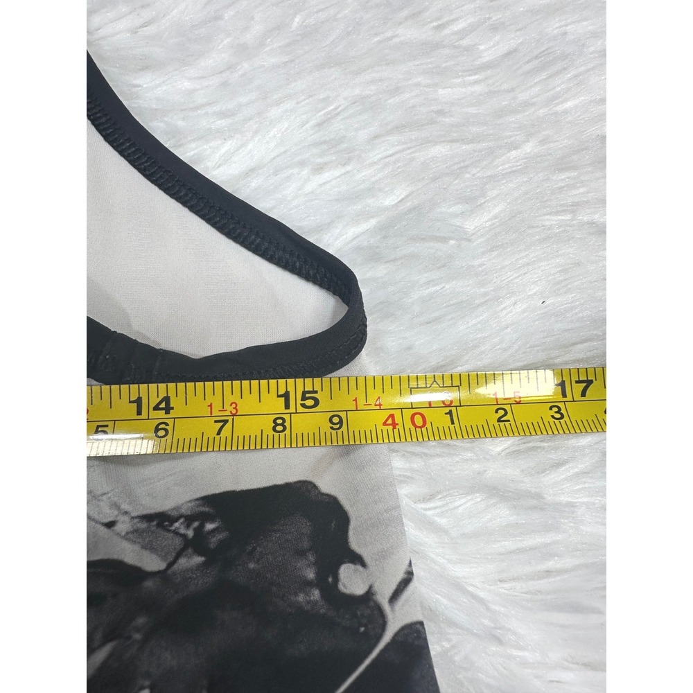 Lululemon Sculpt Tank Top Womens Black White Marble Abstract Mesh‎ Back size 4 - Picture 3 of 3